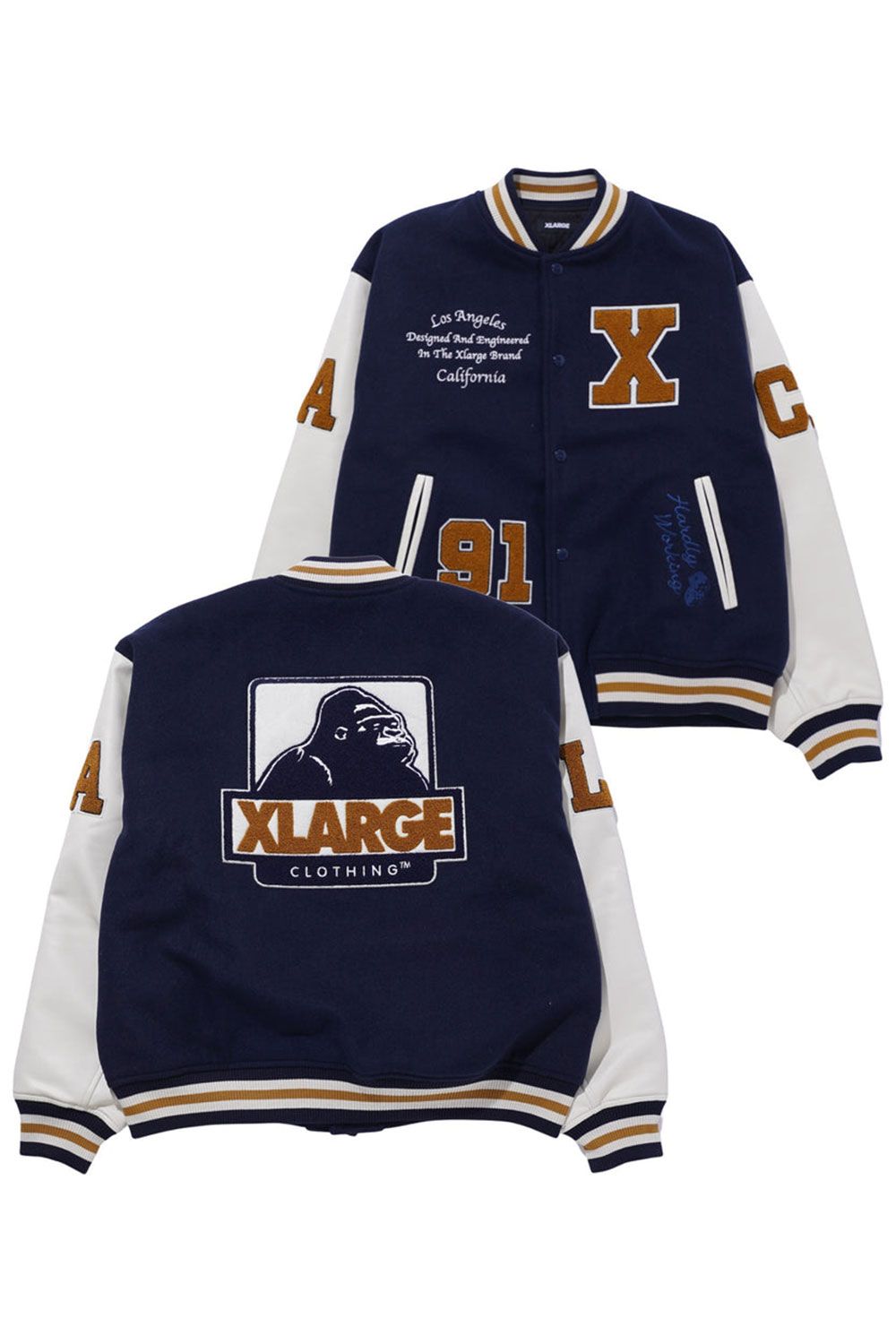 XLARGE - OG LOGO VARSITY JACKET / ネイビー | Tempt