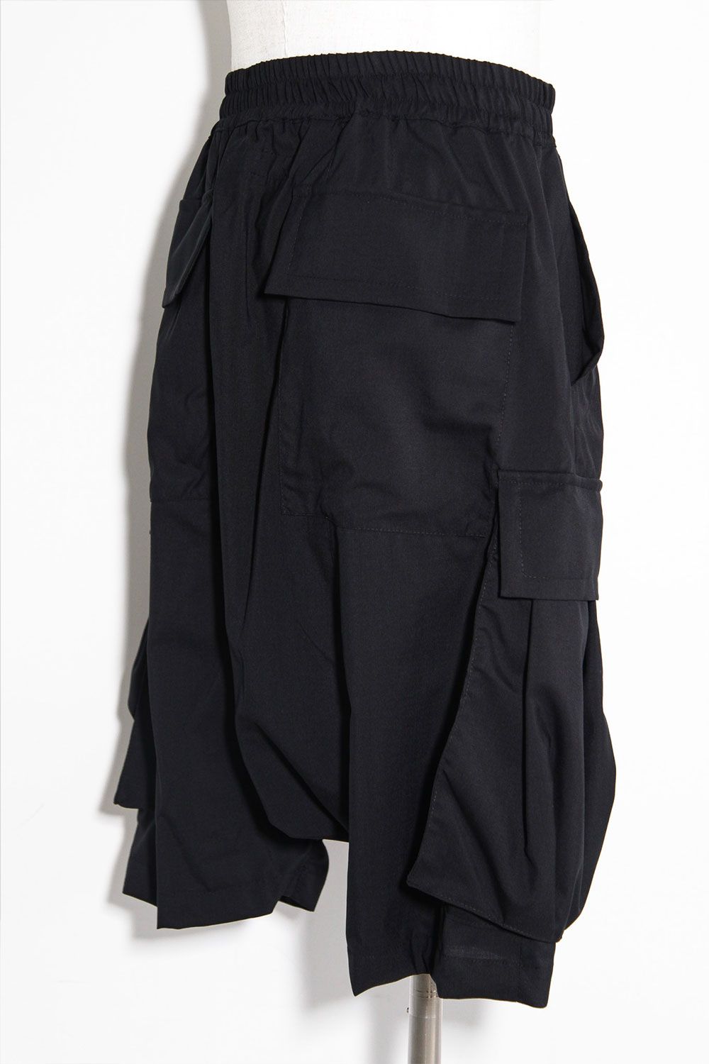 サマーウールタックポケットショーツ / Tuck Pocket Shorts / ブラック / ag-9069-1