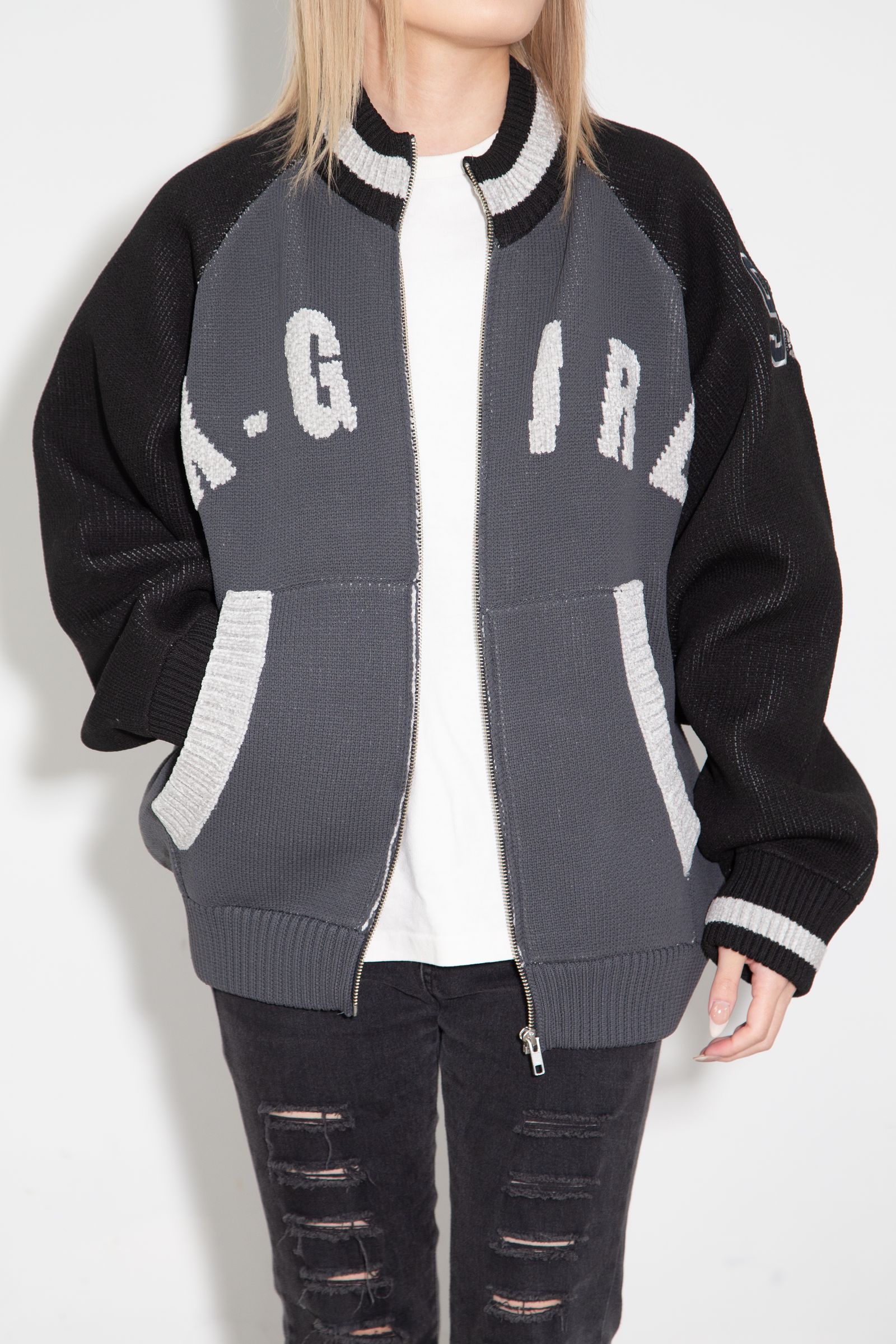 STADIUM KNIT JACKET / ブラック