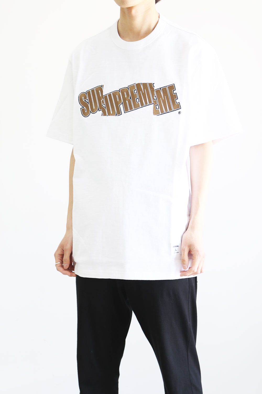 SUPREME 20FW Cutout Logo S/S Top Tシャツ 水色