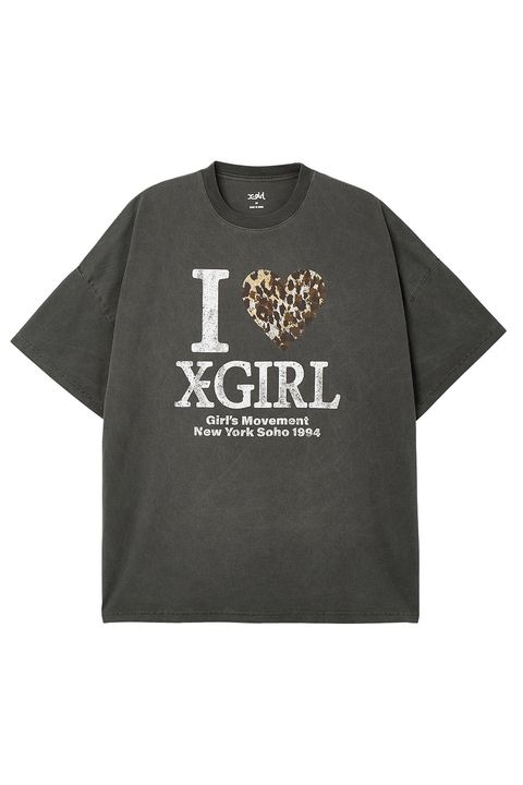 FADED I LOVE X-GIRL S/S BIG TEE DRESS / ブラック