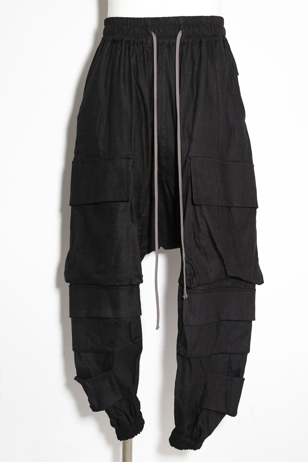 ミリタリーサルエルパンツ / Military Sarouel Long Pants / ブラック / ag-9067