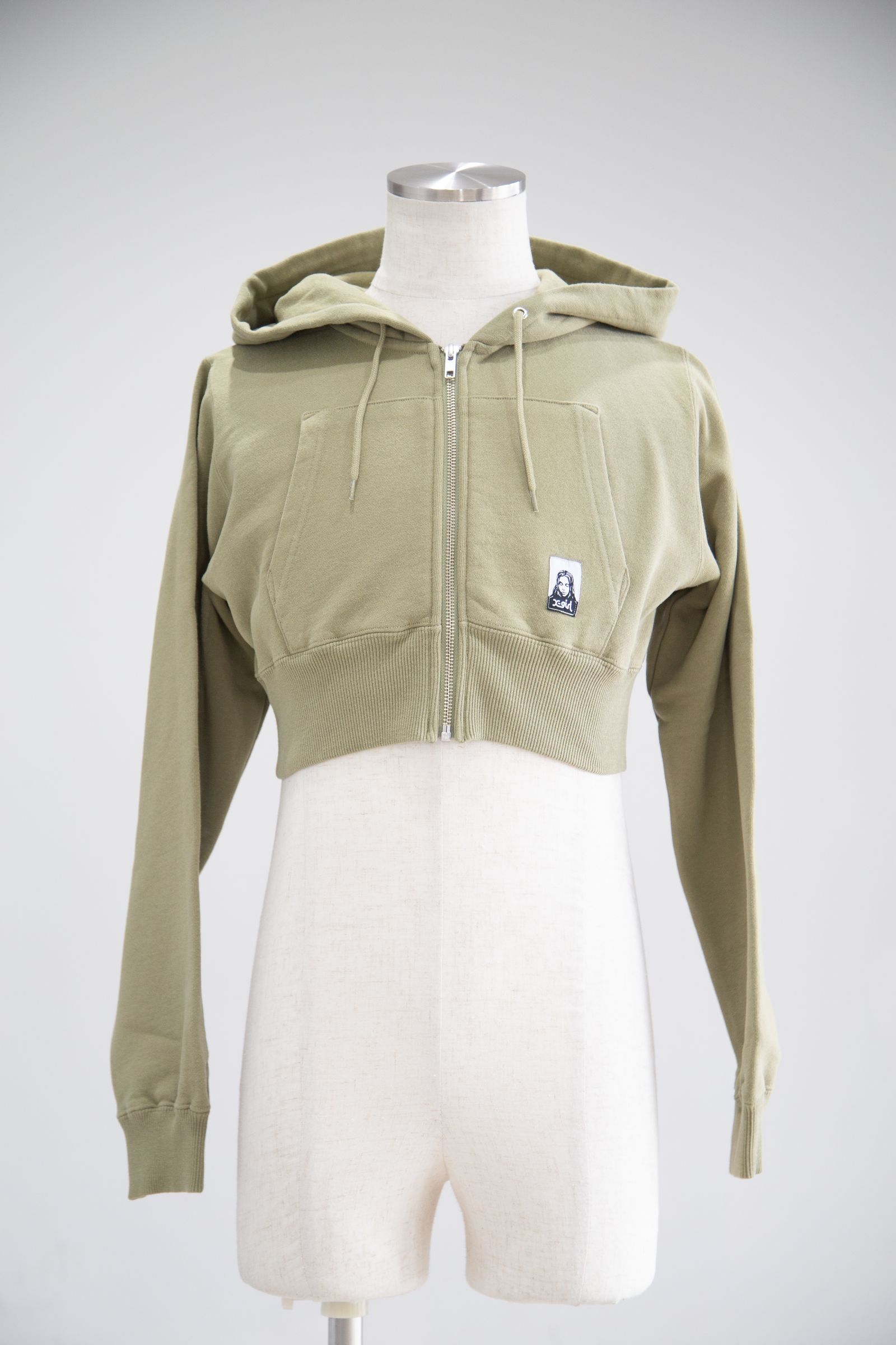 FACE COMPACT ZIP UP HOODIE / オリーブ