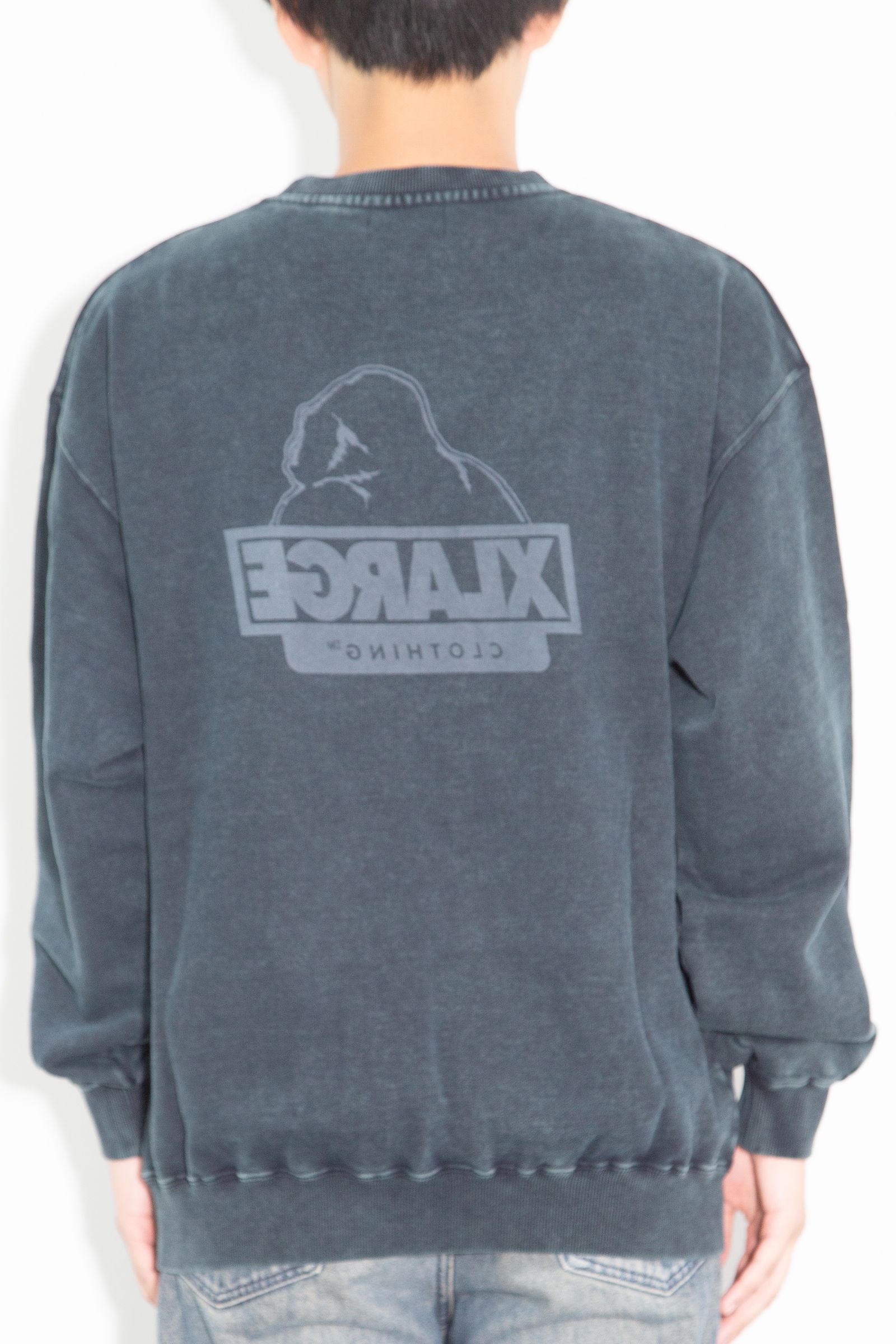 WASHED BACKSIDE OG CREWNECK SWEATSHIRT / ブラック