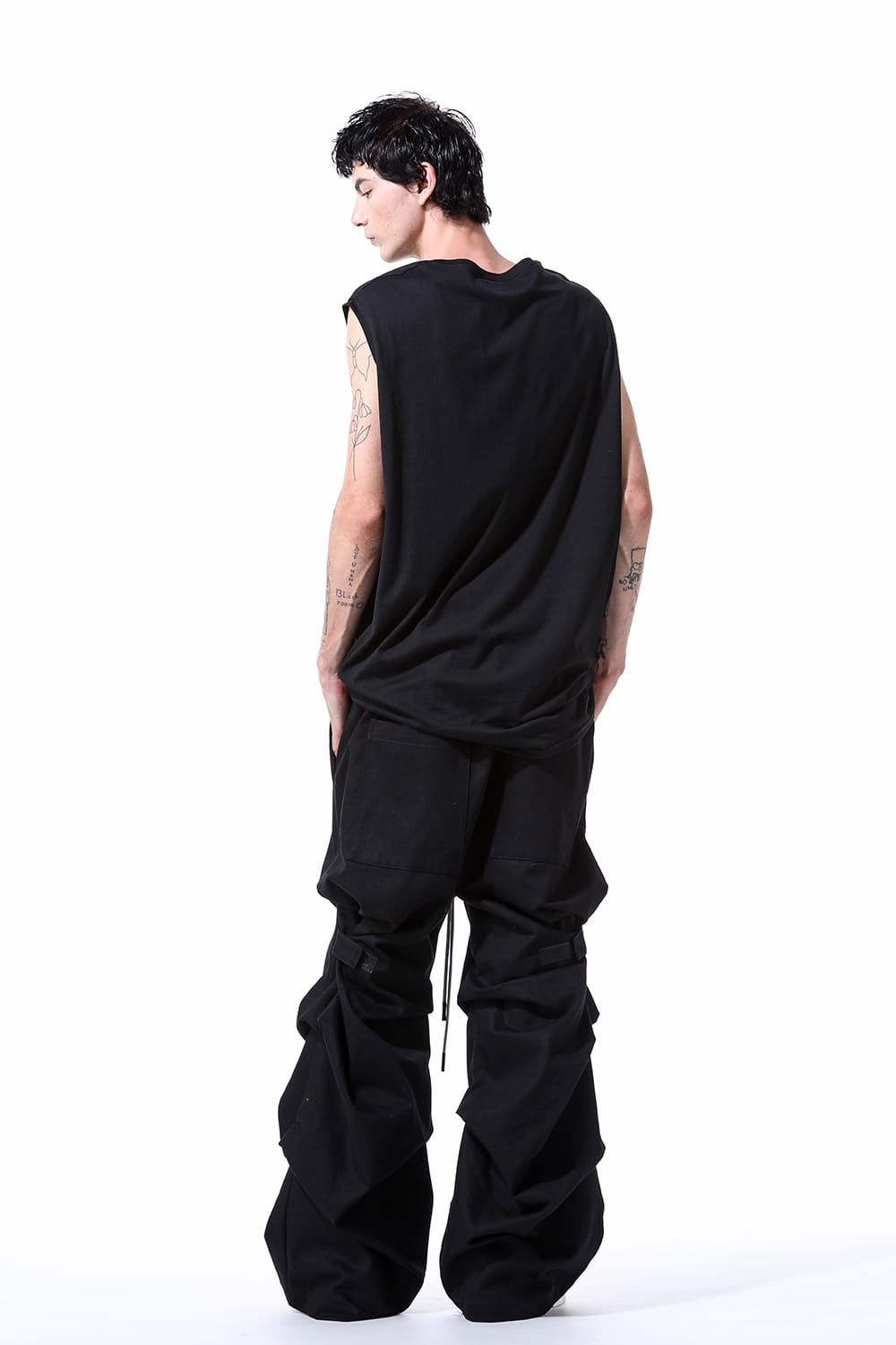 デニムタックワイドパンツ / Denim Tuck Wide Pants / ブラック / ag-10080-3