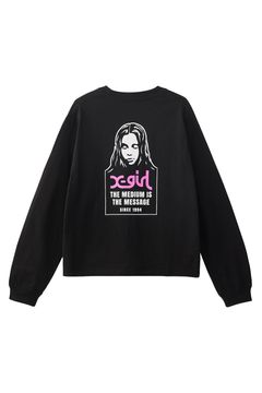 MESSAGE AND FACE L/S TEE / ブラック