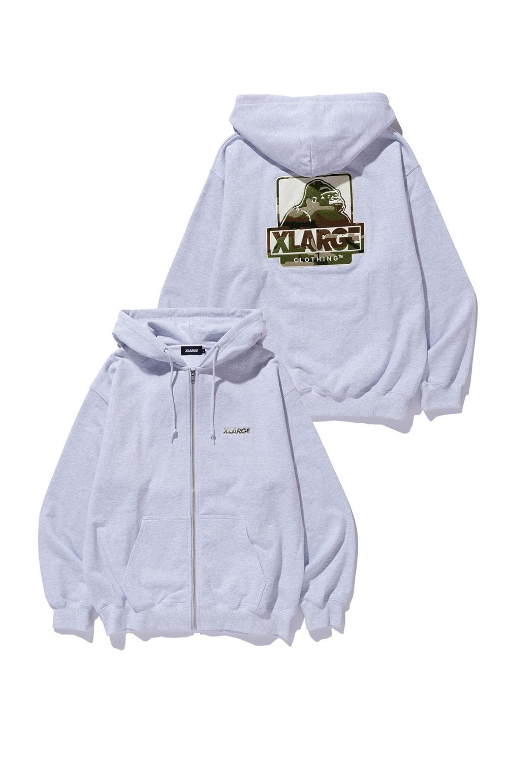 [ラスト1点 サイズL] OG BOX ZIP UP HOODIE / アッシュ