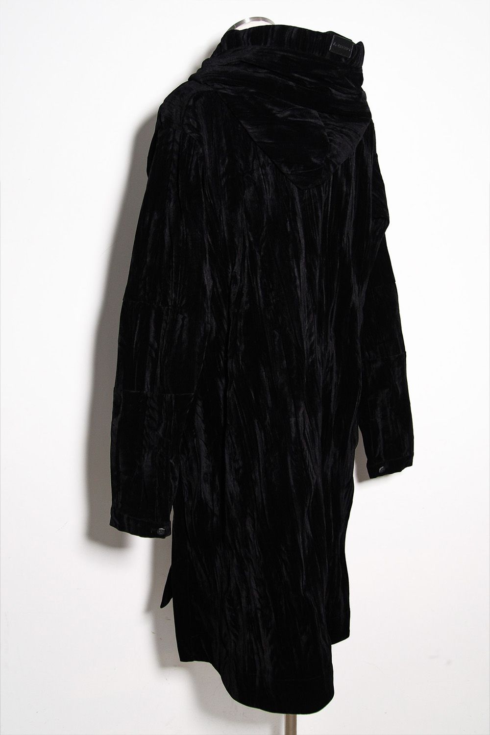 [ラスト1点 サイズ3] ベロアフーディーロングジャケット / HOODED LONG JKT / ブラック / ag-12037