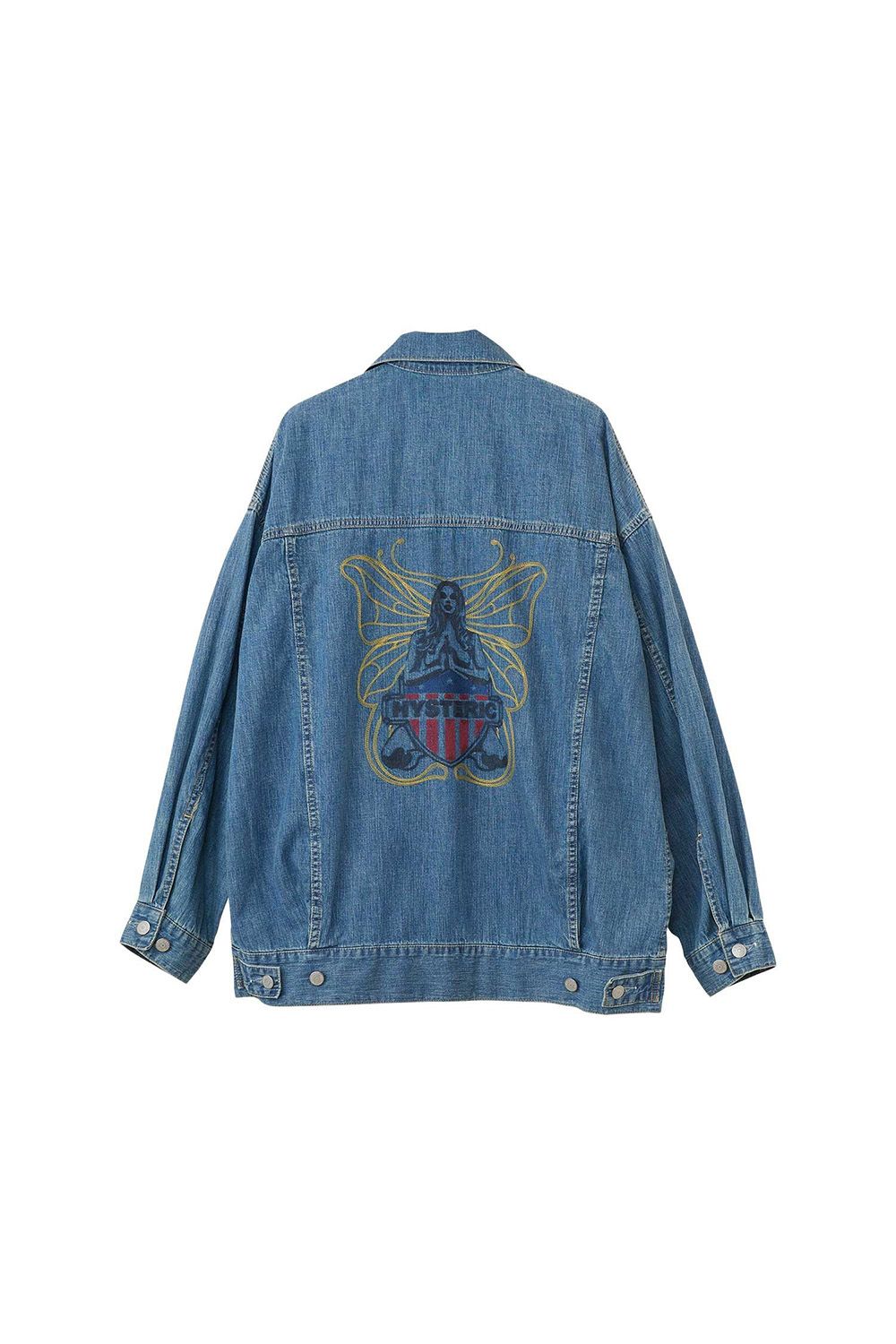 LEVITATED GIRL刺繍 オーバーデニムジャケット / ライトインディゴ