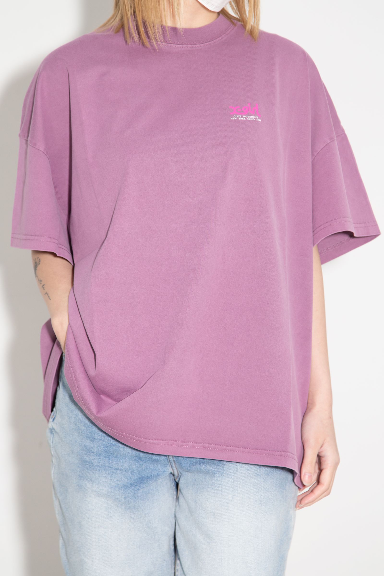 ［ラスト1点 サイズS］FADED FACE S/S BIG TEE DRESS / パープル