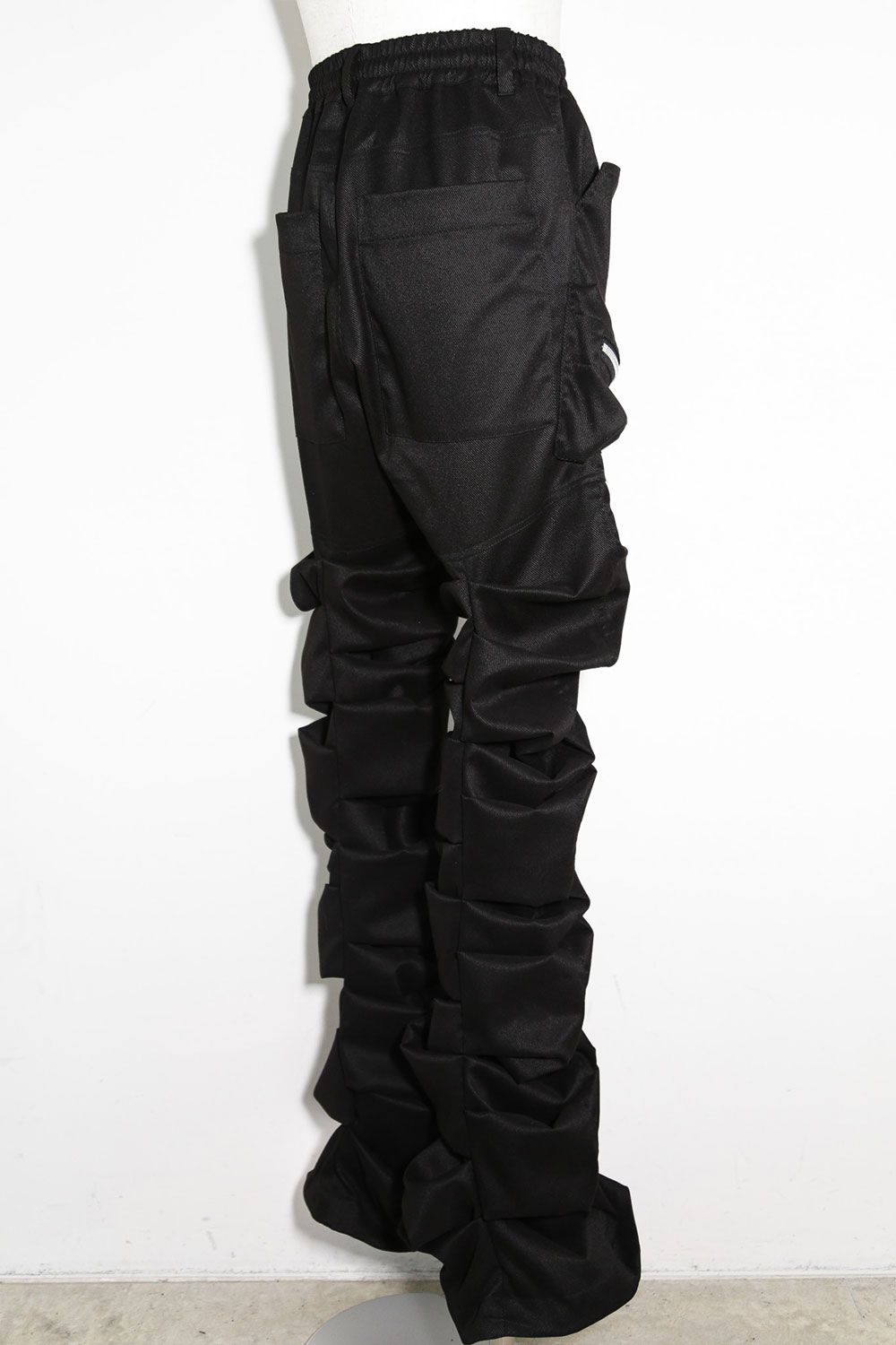 ツイル"モンスタータック"フレアバギーパンツ / Twill Tuck Flare Baggy Pants / ブラック / ag-10031-3