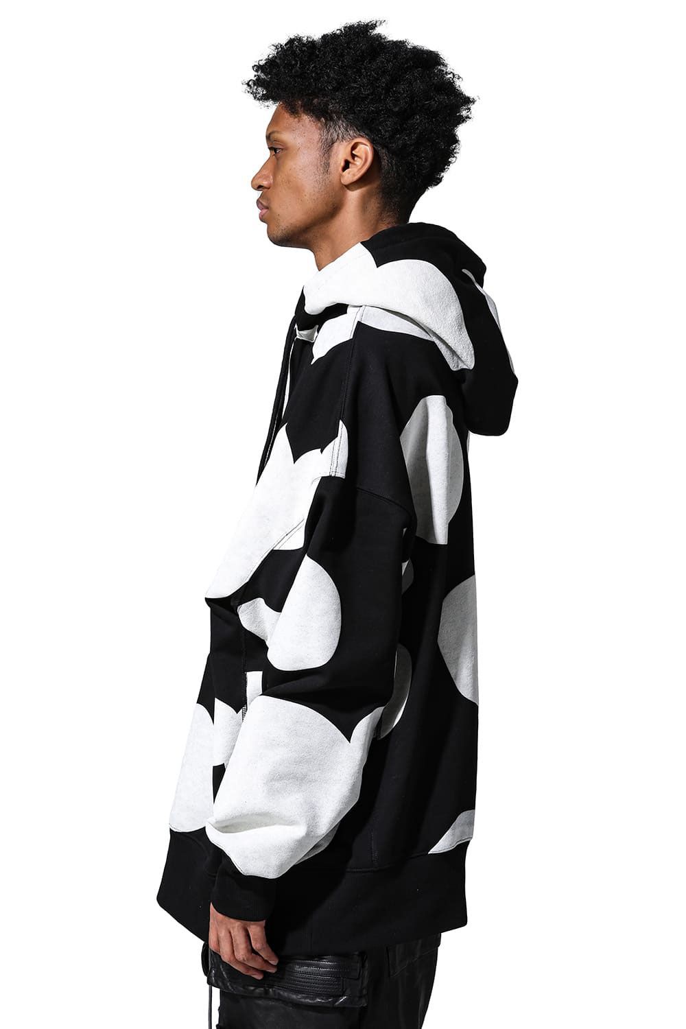ポルカドットスウェットパーカー / Polka Pattern Sweat Hoodie / ブラック