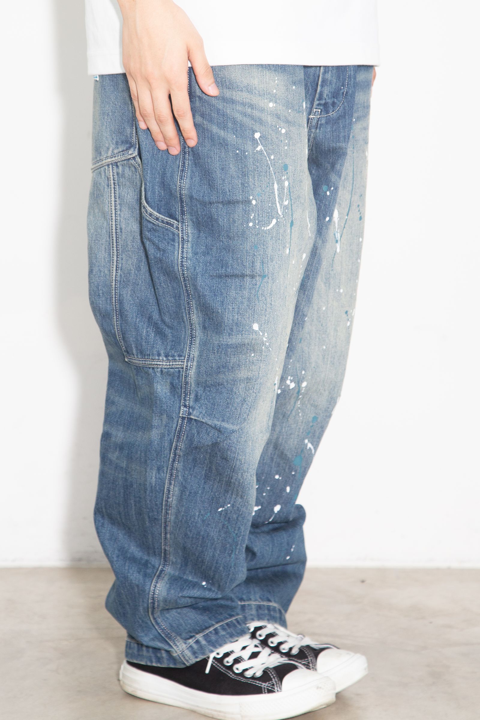 DENIM SARROUEL PANTS / ブルー