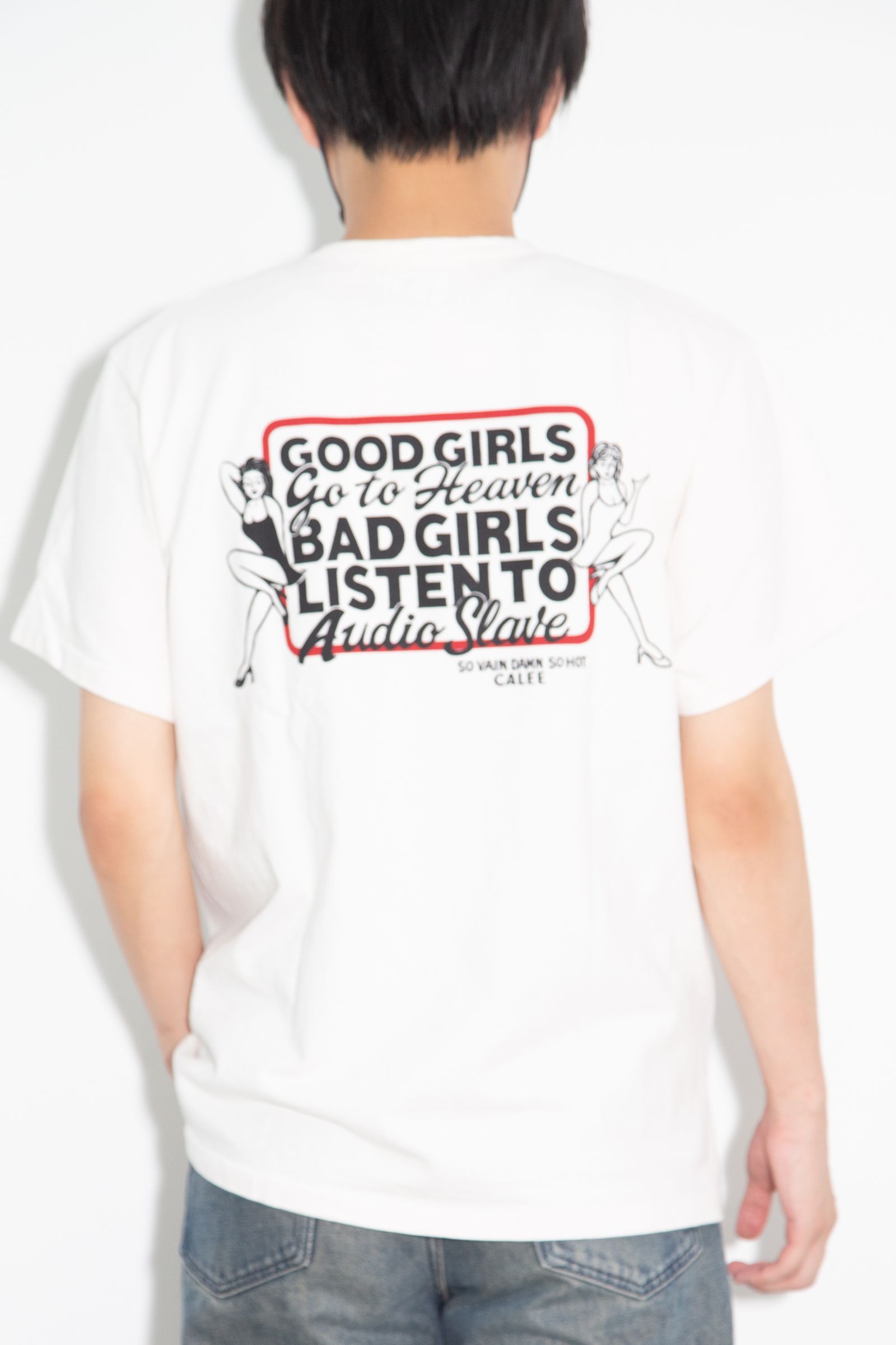GARMENT DYE GIRLS LOGO POCKET TEE ＜NATURALLY PAINT DESIGN＞ / ホワイト