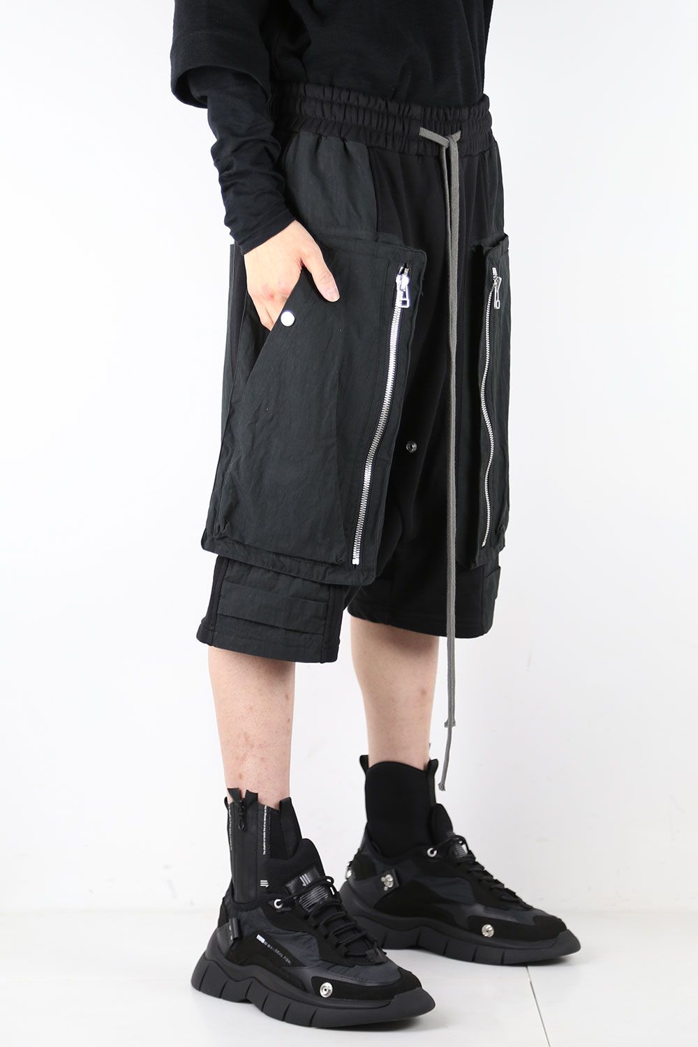 ミリタリーサルエルショーツ / MILITARY SAROUEL SHORTS / ブラック