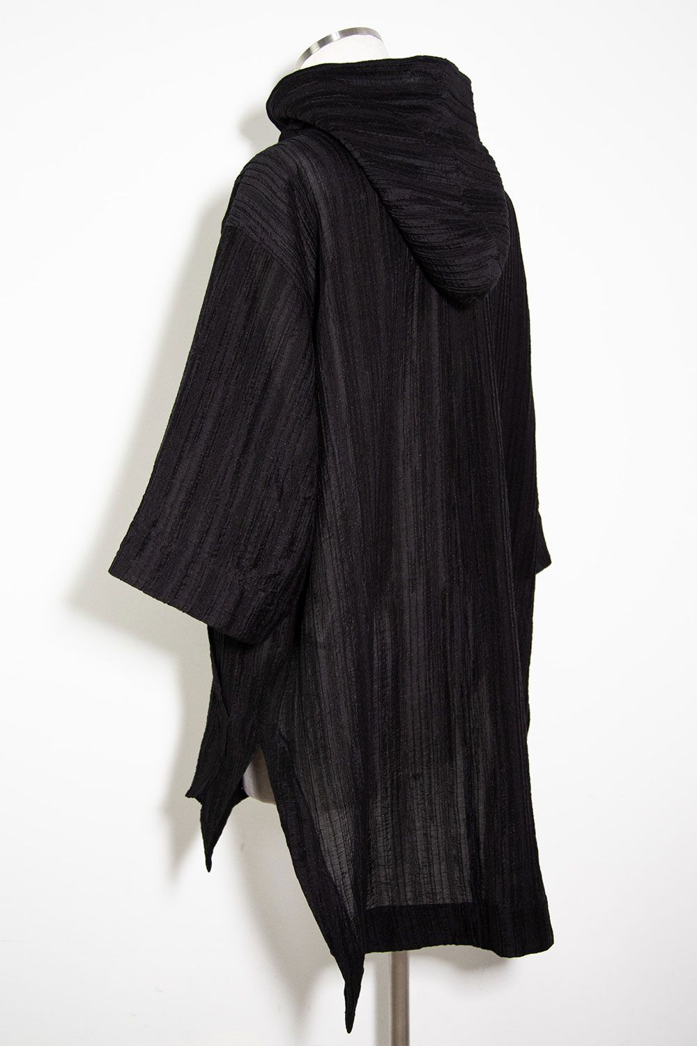 シアー楊柳シャツフーディー / Sheer Yo-Ryu Hoodie Shirts / ブラック / ag-11067