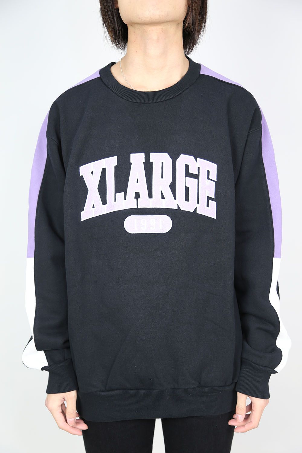 XLARGE - PANELED CREWNECK SWEAT / ブラック | Tempt