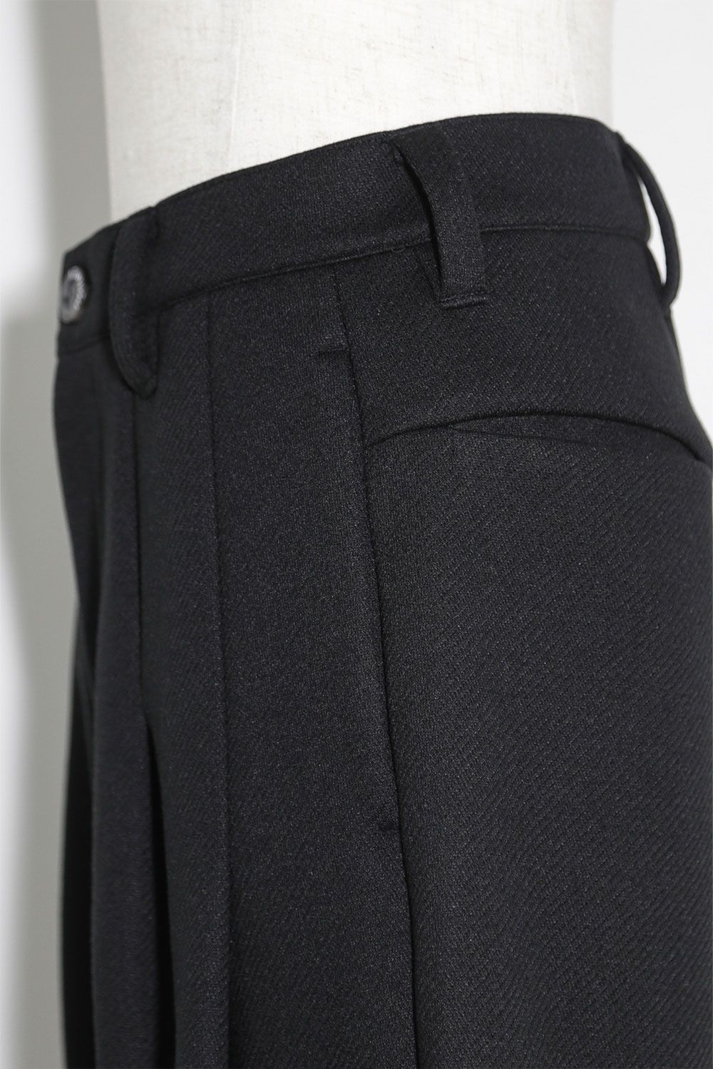 ニットタックワイドパンツ / Knitted Tuck Wide Pants / ブラック / ag-10032-2