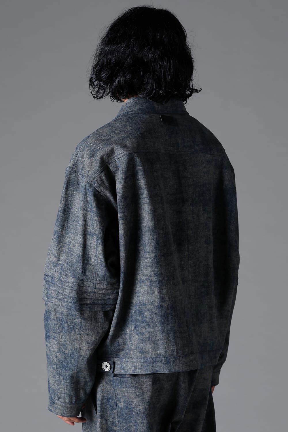 BLENDED SHADES DENIM PIN TUCK BLOUSON / スチールブルー