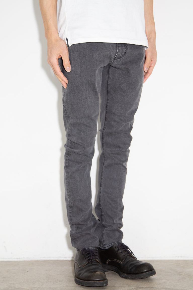 SUPIMA CO STRETCH DENIM SLIM CURVE JEANS / ダークグレー