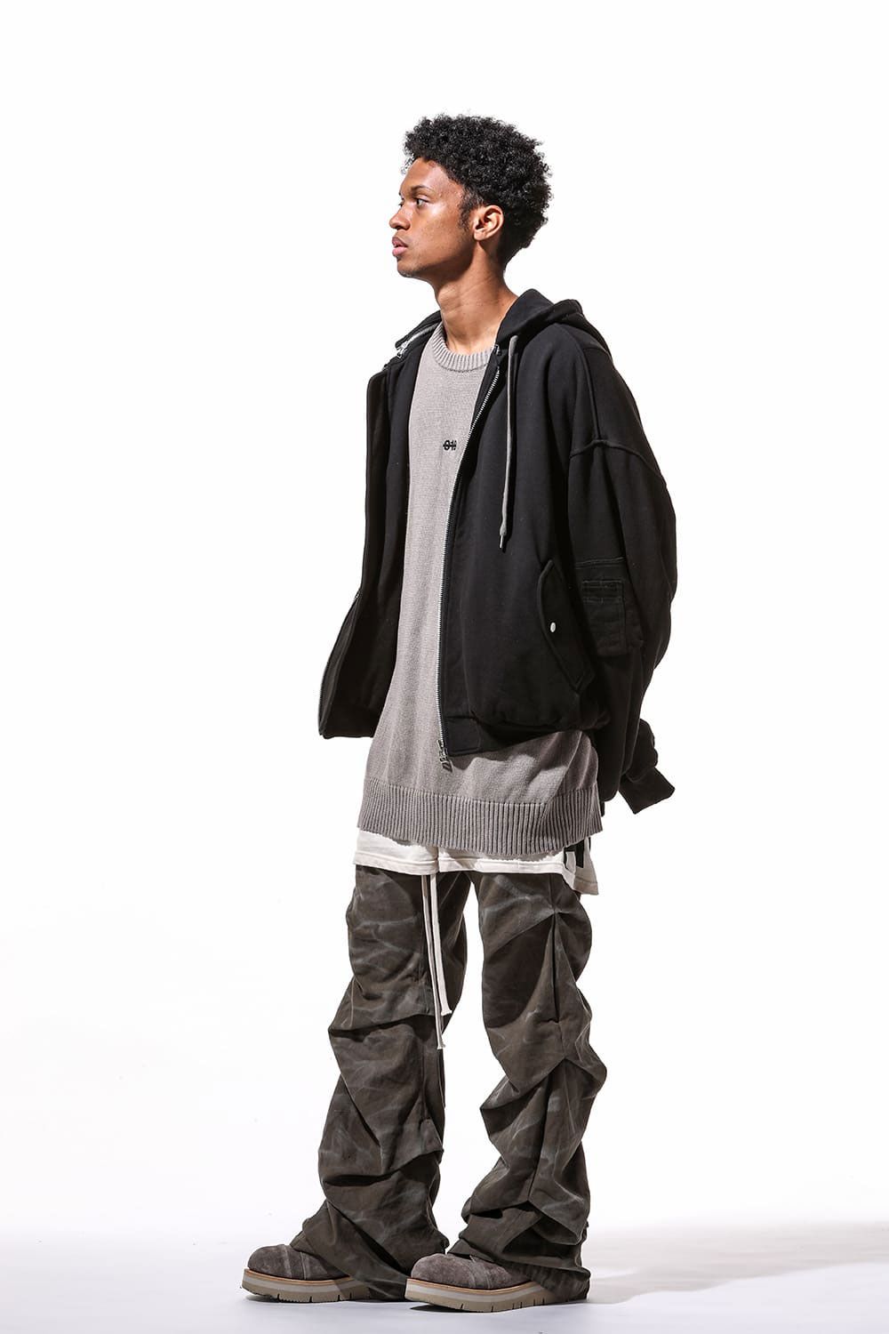 Vintage Dyed Tuck Buggy Pants / カーキ