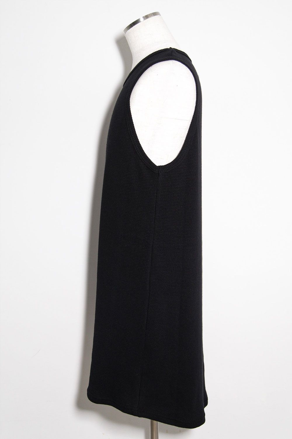 [ラスト1点 サイズ3] ロング丈ワッフルタンクトップ / Long Length Tank Top / ブラック / ag-10096-2