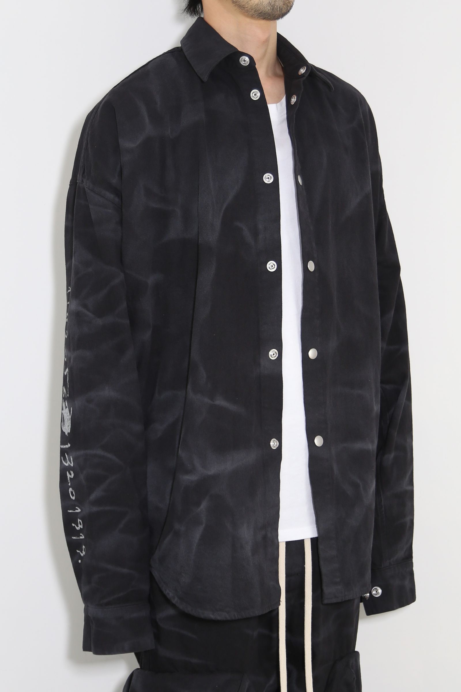 ヴィンテージ染めオーバーサイズシャツ / Vintage Dyed Cocoon Shirts / ブラック