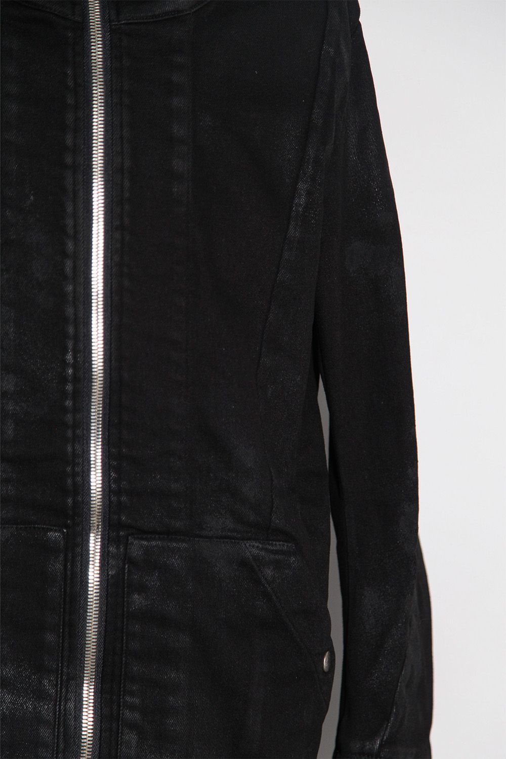 【コーティングあり】デニムフーディージャケット / COATED HOODIE DENIM JKT / ブラック / ag-12040-1