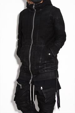 【コーティングあり】デニムフーディージャケット / COATED HOODIE DENIM JKT / ブラック / ag-12040-1