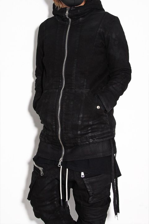 【コーティングあり】デニムフーディージャケット / COATED HOODIE DENIM JKT / ブラック / ag-12040-1