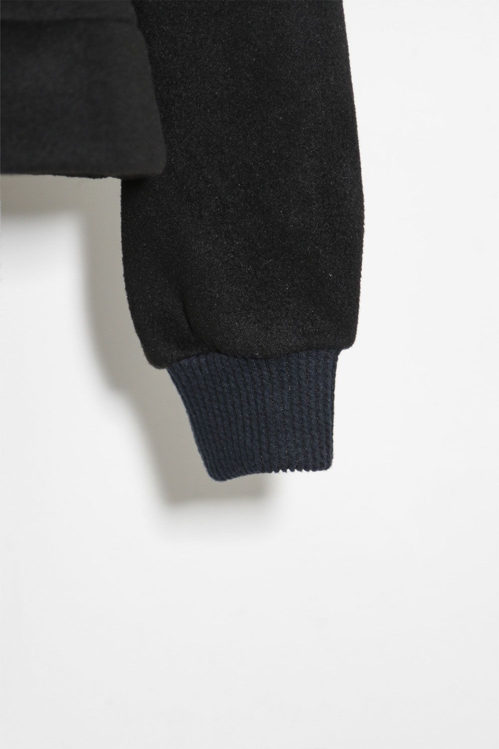 ニットコーデュロイ×フリーストップ / Knit Corduroy Combi Fleece Top / ブラック / ag-10086