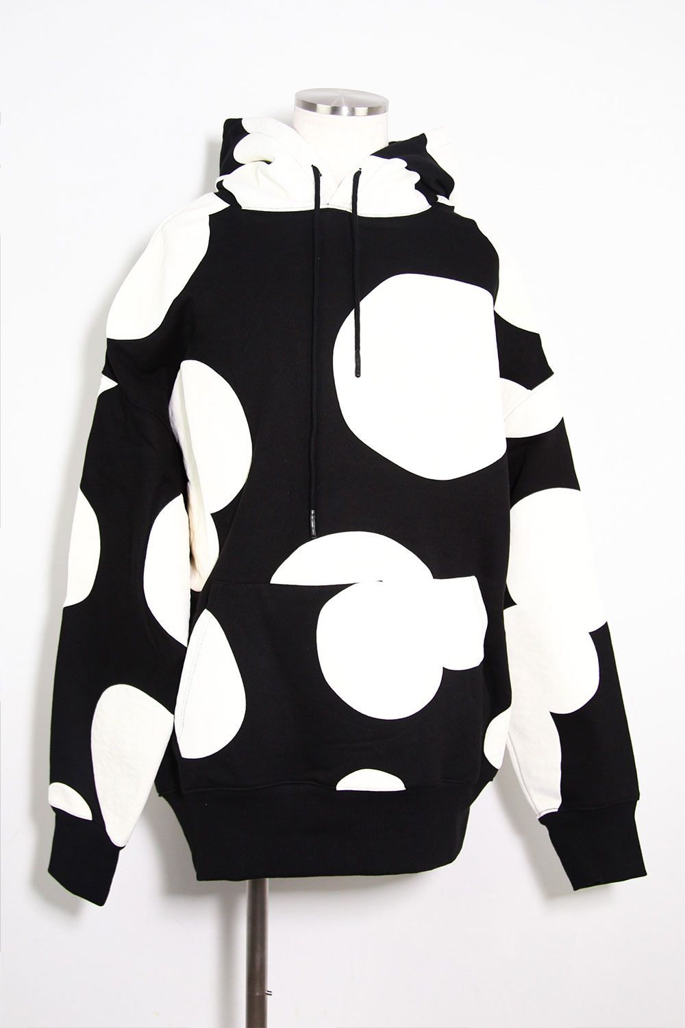 ポルカドットスウェットパーカー / Polka Pattern Sweat Hoodie / ブラック