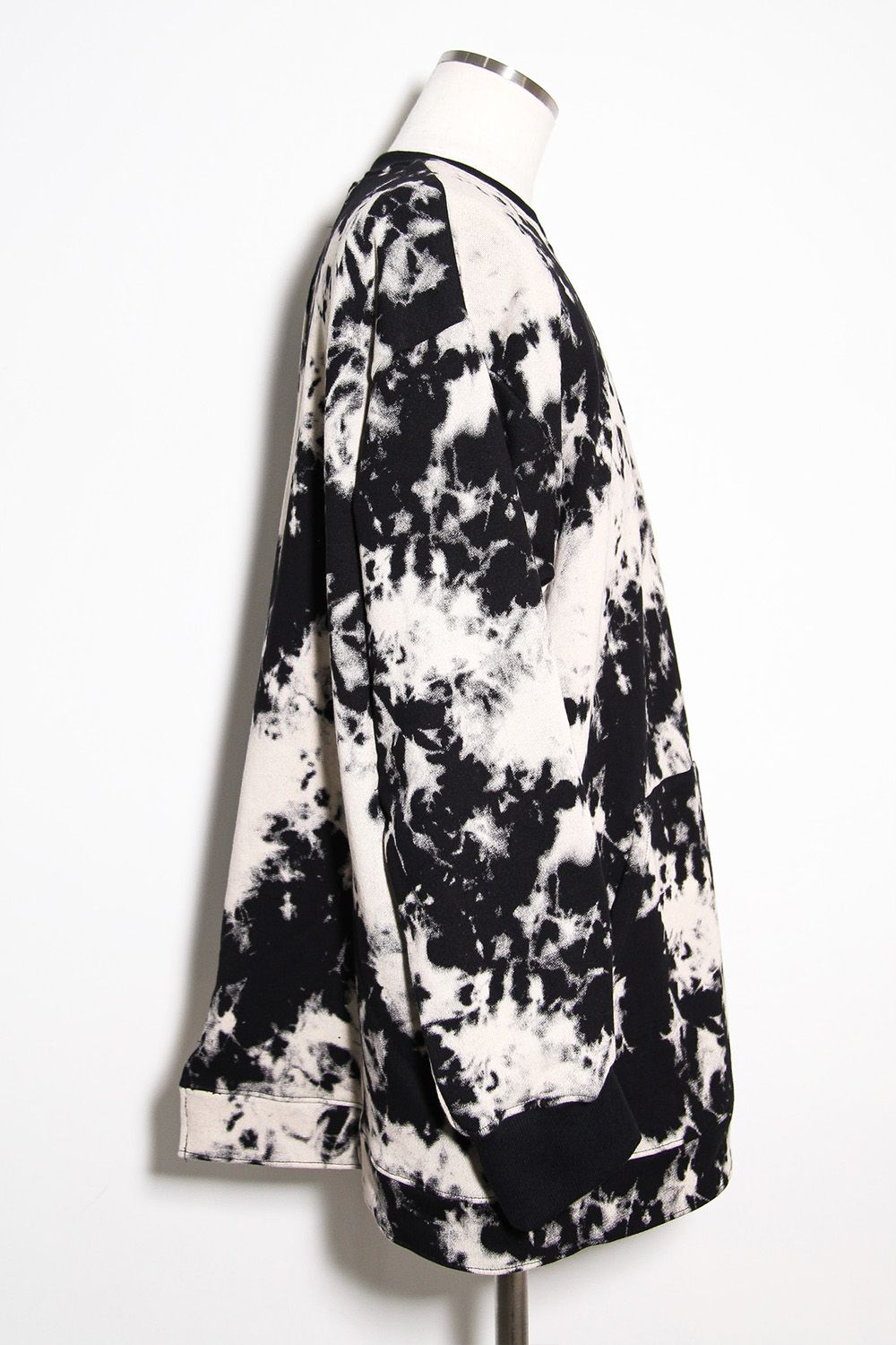 アシンメトリークルーネック / ASYMMETRY CREW NECK / ブラック×アイボリー / ag-12081-1