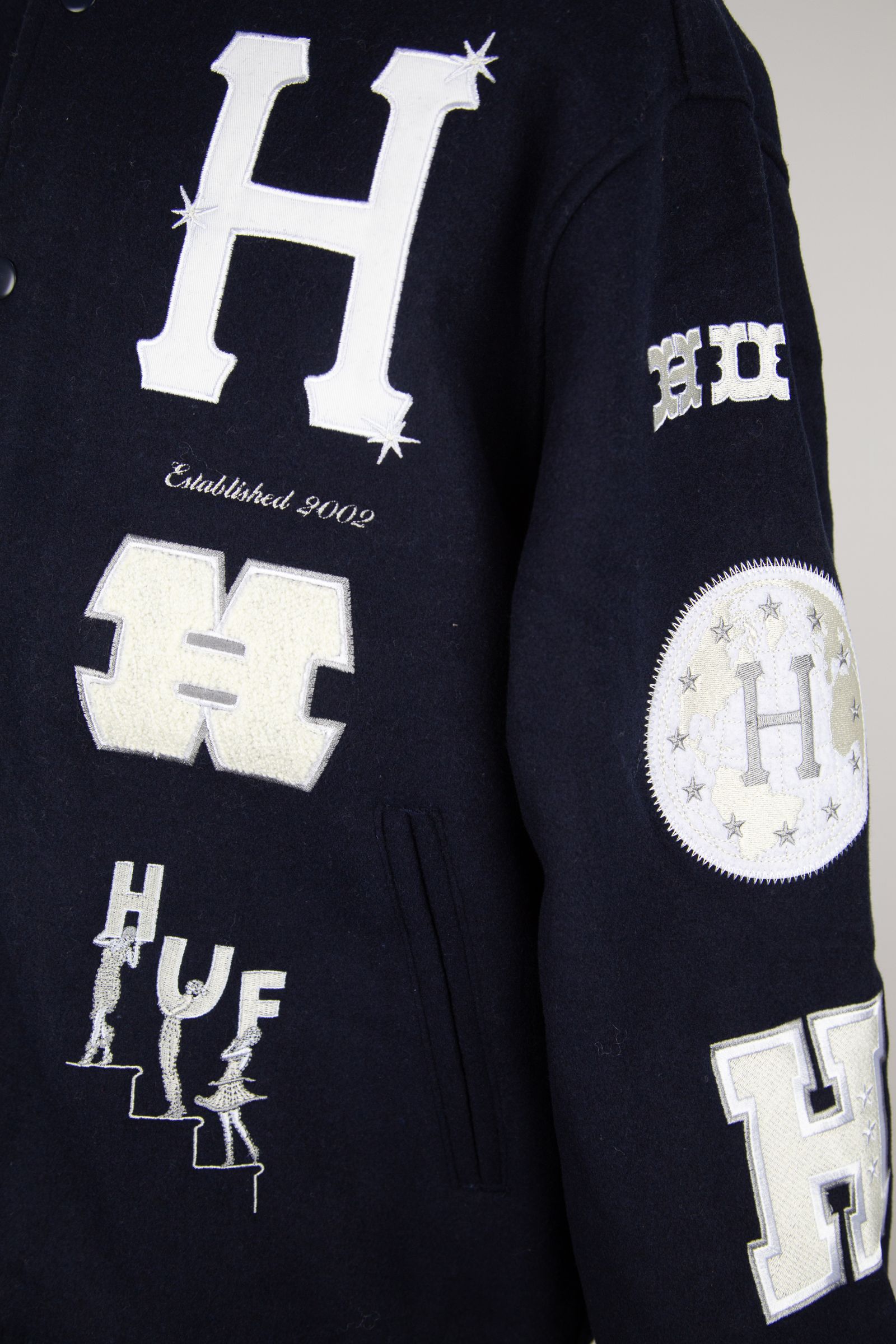 HUF - 20 YEAR CLASSIC H VARSITY JACKET / ネイビー | Tempt