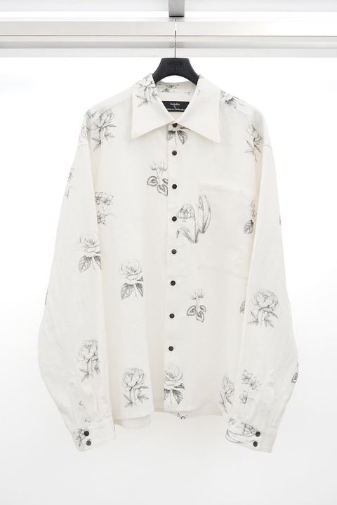 Botanical Print Oversized Shirt / ホワイト