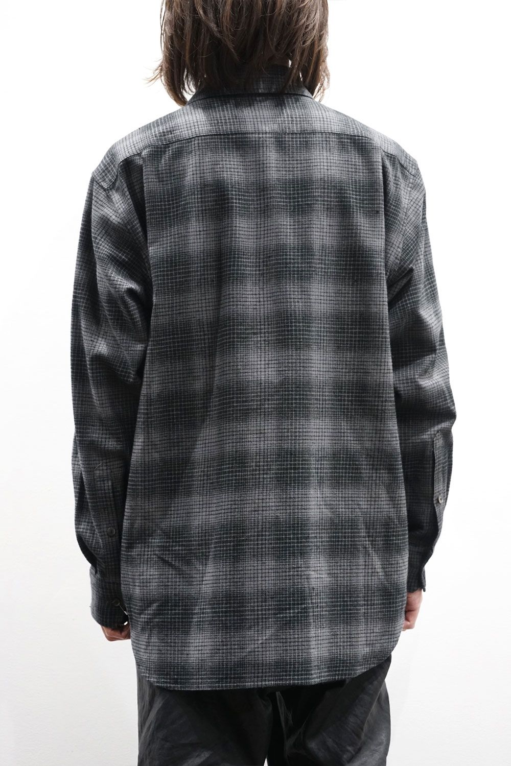 brushed check dress shirt