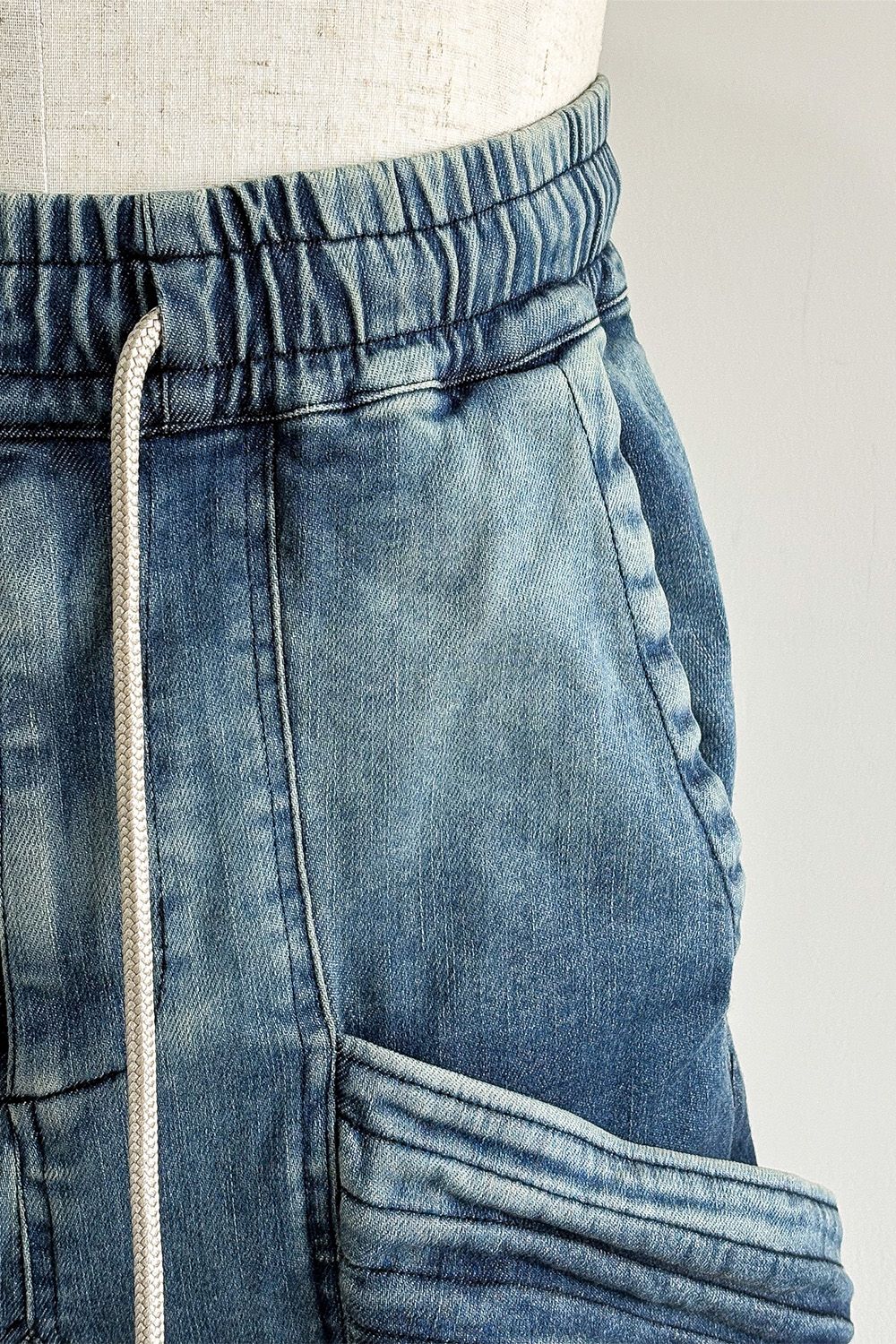 サルエルカーゴスキニーデニム / Indigo Denim Cargo Sarouel Skinny / インディゴ / ag-6036-2