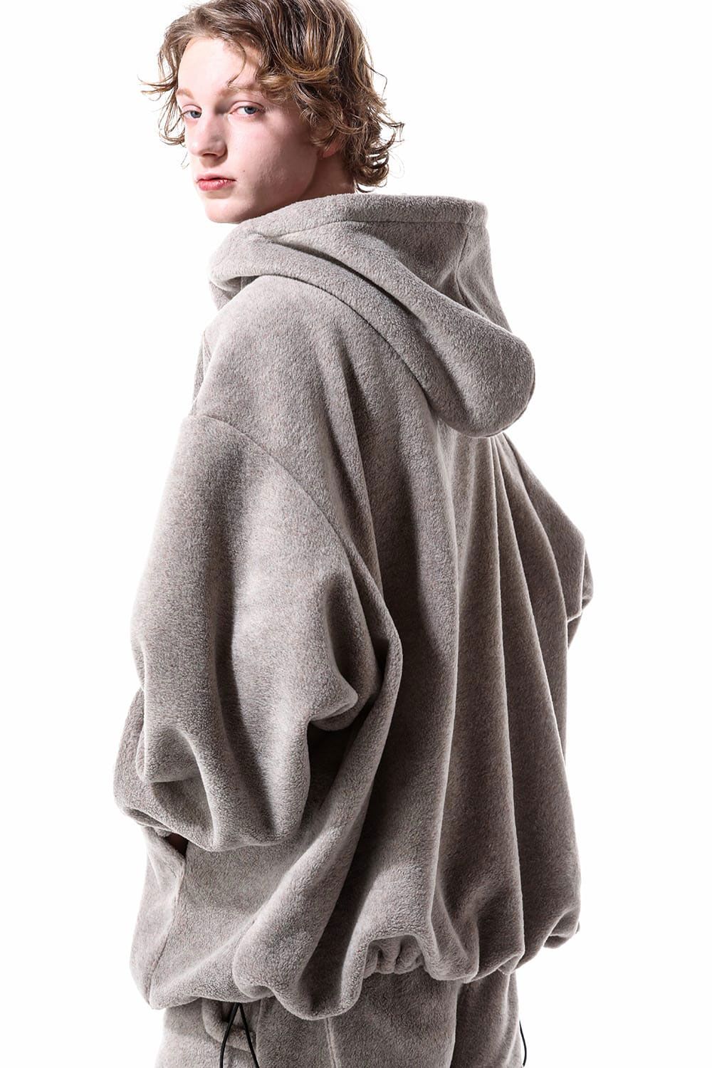 フリースハーフジップフーディー / Fleece Hoodie / ベージュ / ag-10085-1