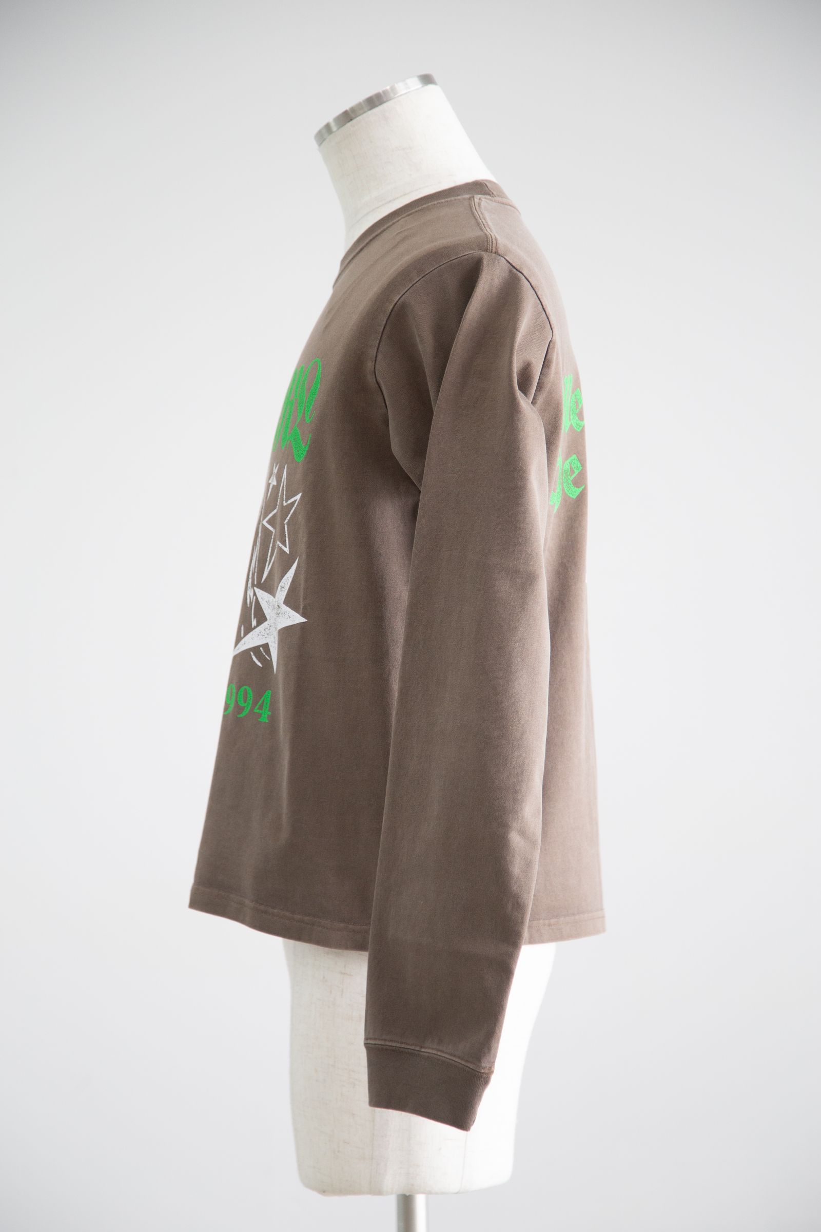 STAR AND FACE LOGO FADED L/S TEE / ブラウン