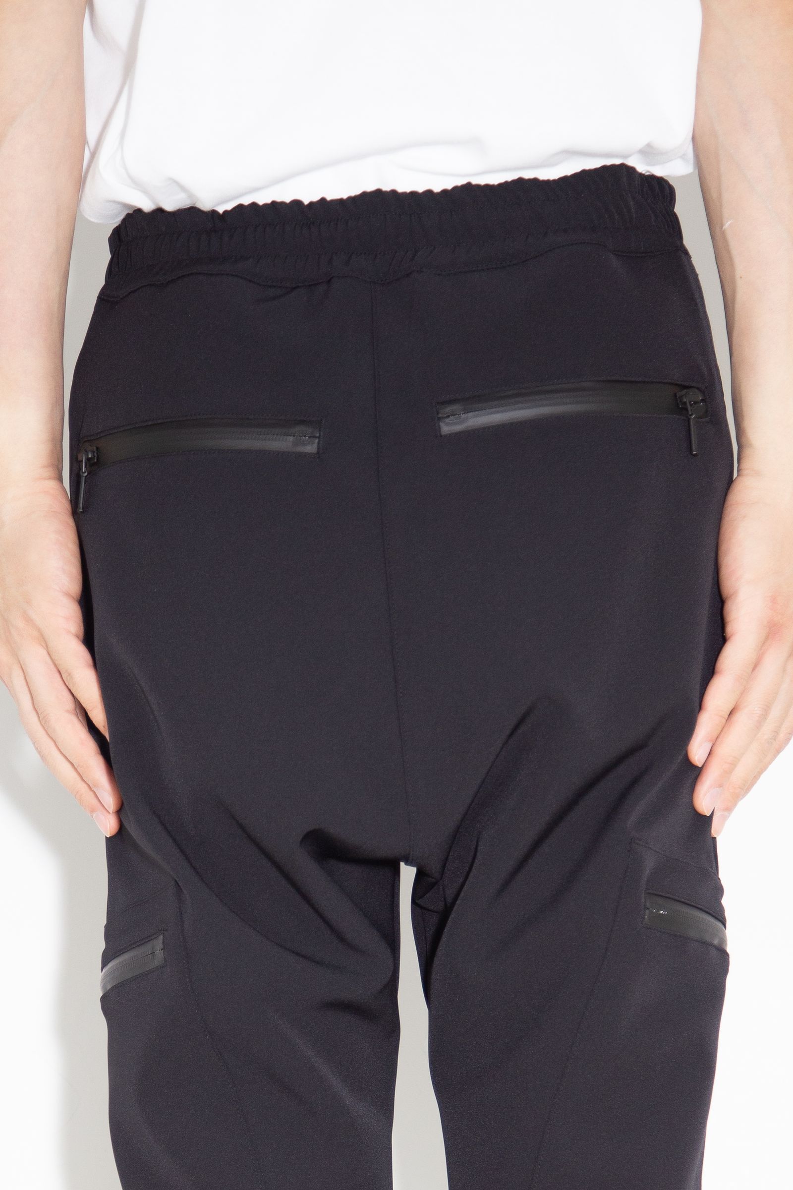 [ラスト1点 サイズS] STRETCH POLYESTER PANTS / ブラック