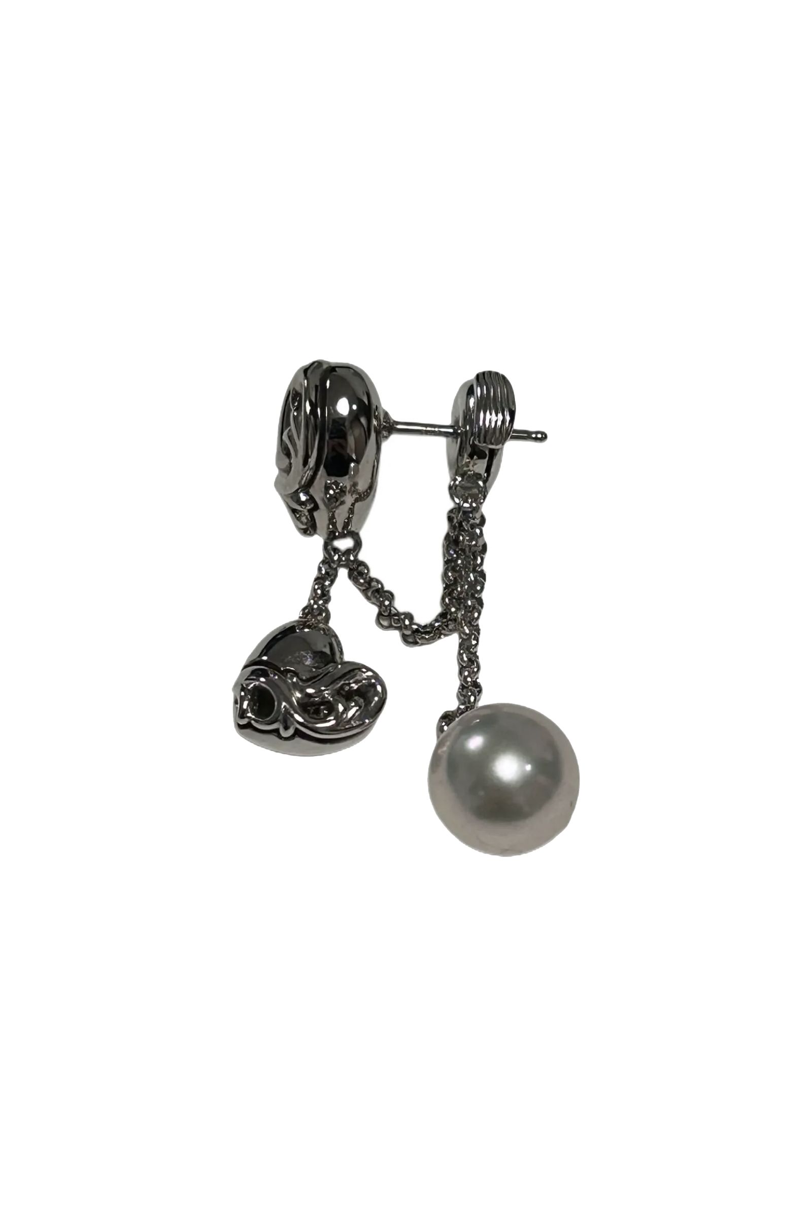 【新品未使用】CHROME HEARTS x MIKIMOTO 18k ホワイトゴールド ハート パール ドロップ ピアス