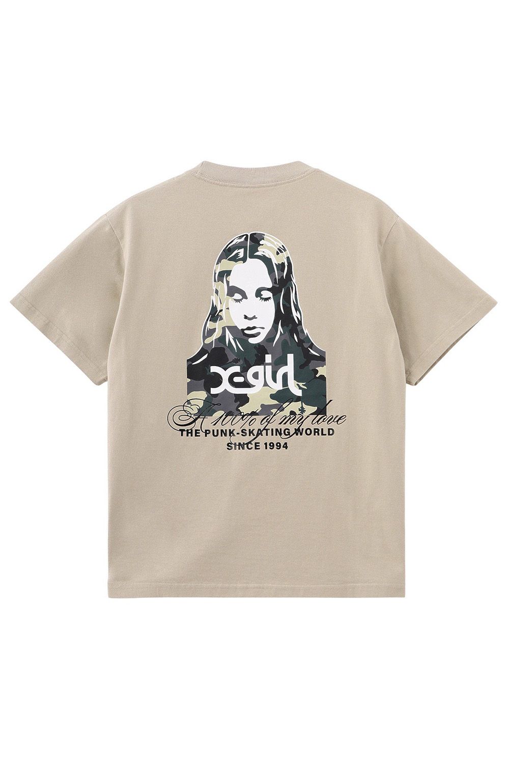 HIBISCUS CAMOUFLAGE FACE S/S TEE / ベージュ