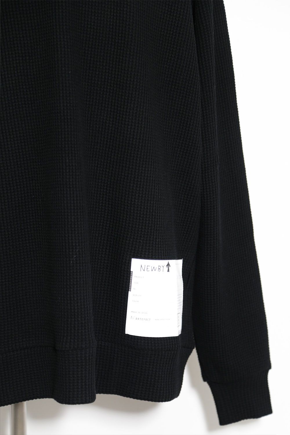 Waffle Dolman Long Pullover / ブラック