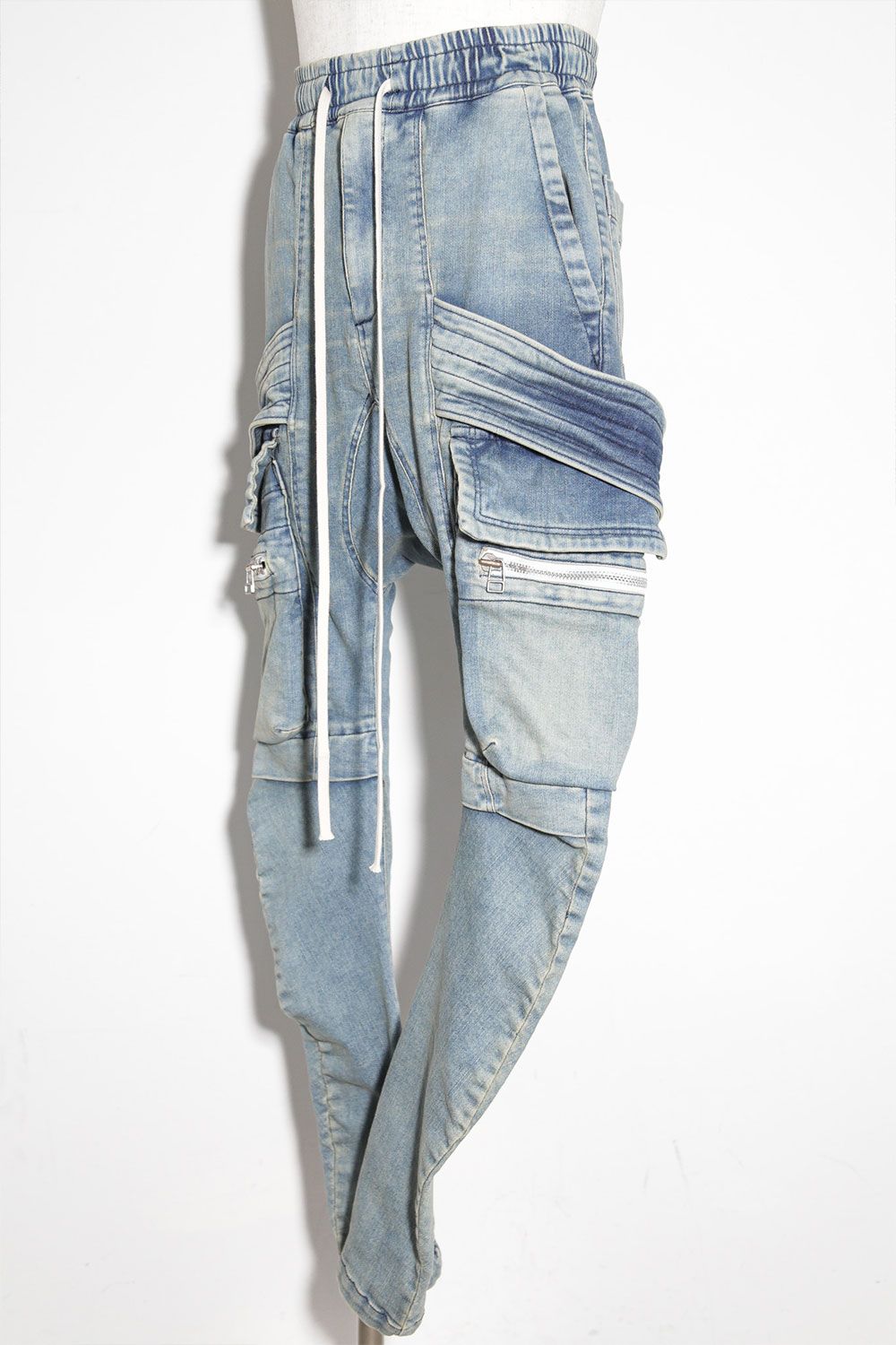 サルエルカーゴスキニーデニム / Indigo Denim Cargo Sarouel Skinny / インディゴブルー / ag-6036-2