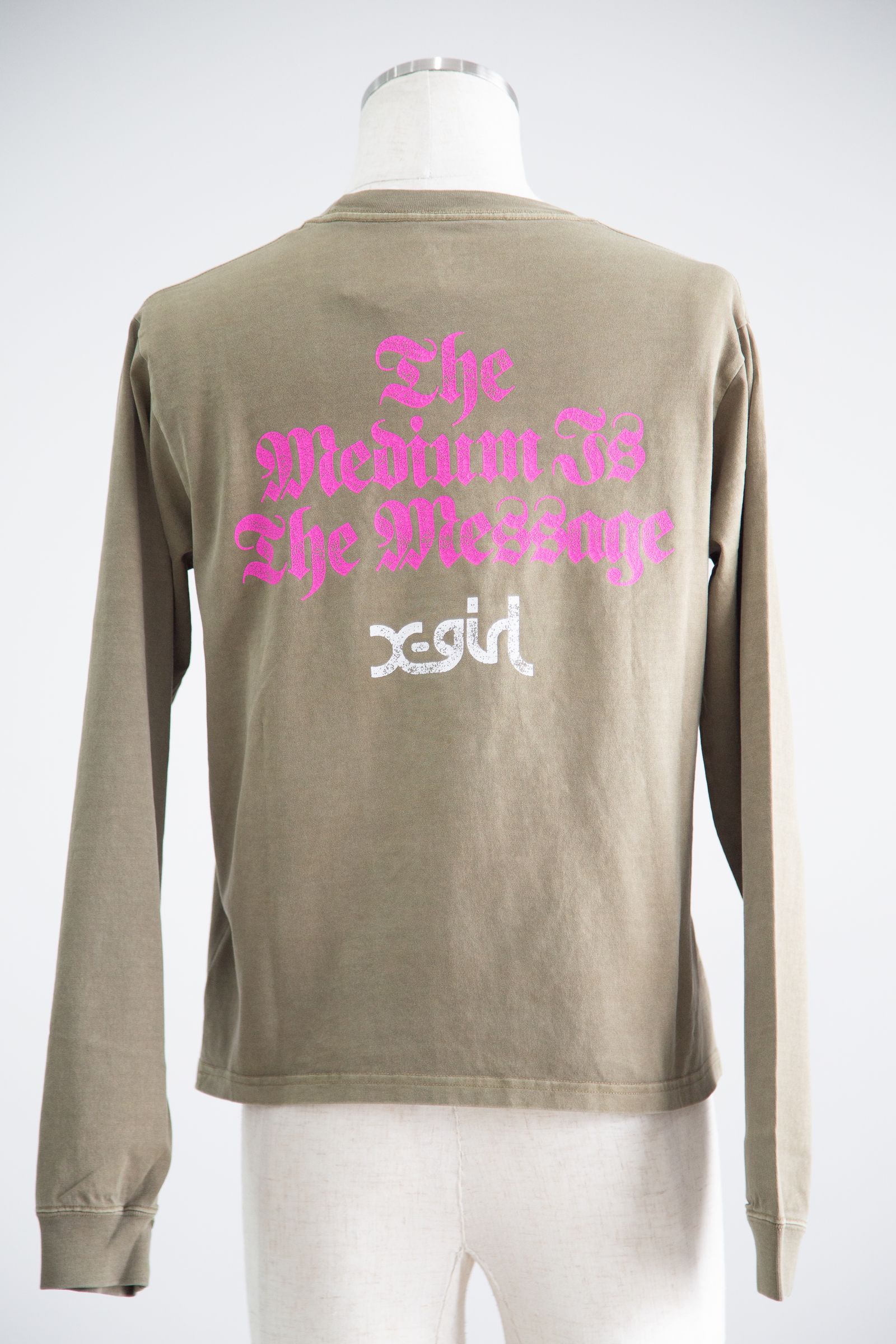 STAR AND FACE LOGO FADED L/S TEE / オリーブ