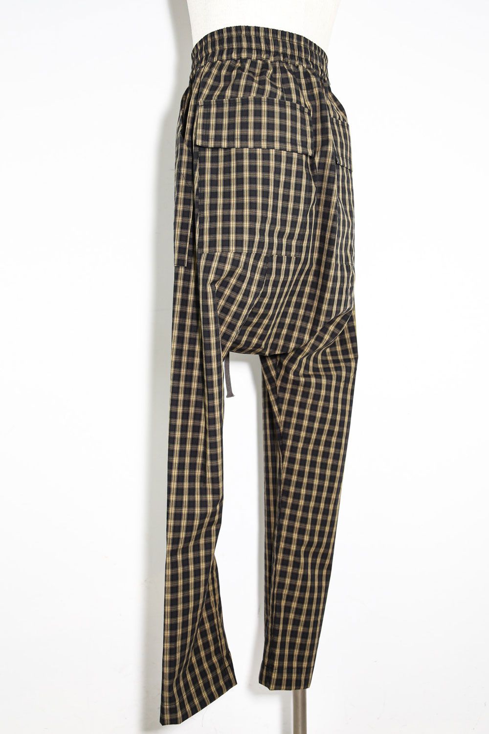 チェックフロントジップサルエルイージーパンツ / Check Front Zip Sarouel Easy Pants / イエロー