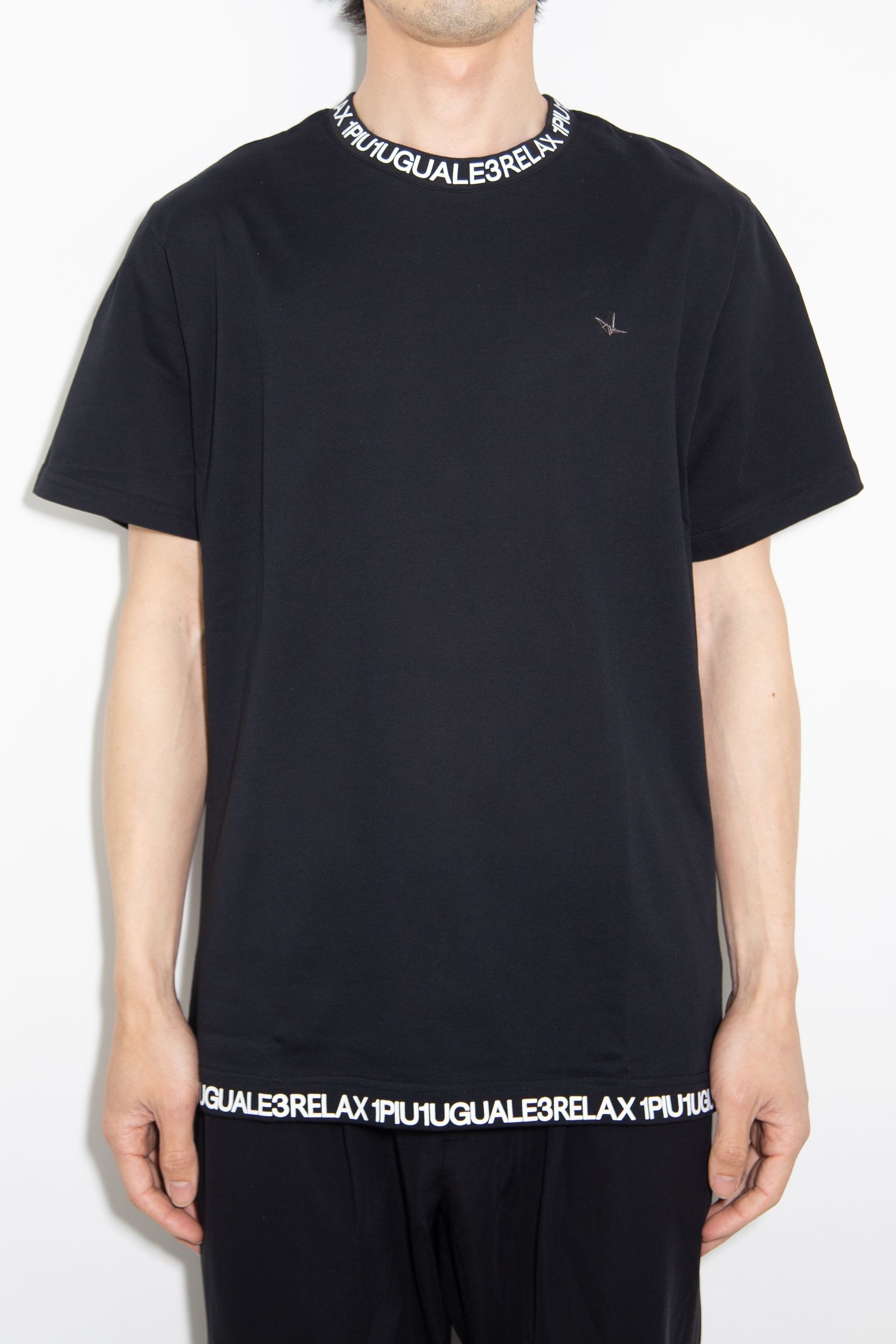 【お洒落感】1PIU1UGUALE3 RELAX ネックロゴ半袖Tシャツ 1PIU1UGUALE3 RELAX ウノピゥウノウグァーレトレ リラックス