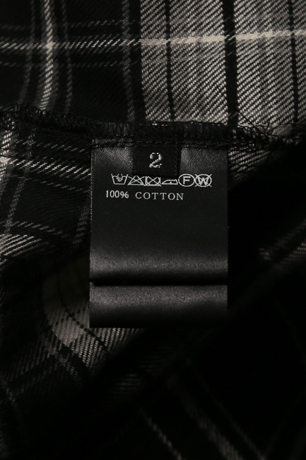アシンメトリーチェックコンビシャツ / Check Pattern Combi Shirts / ブラック / ag-8074