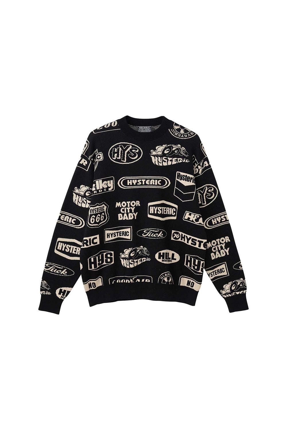 CLASSIC HYS柄 セーター / ブラック