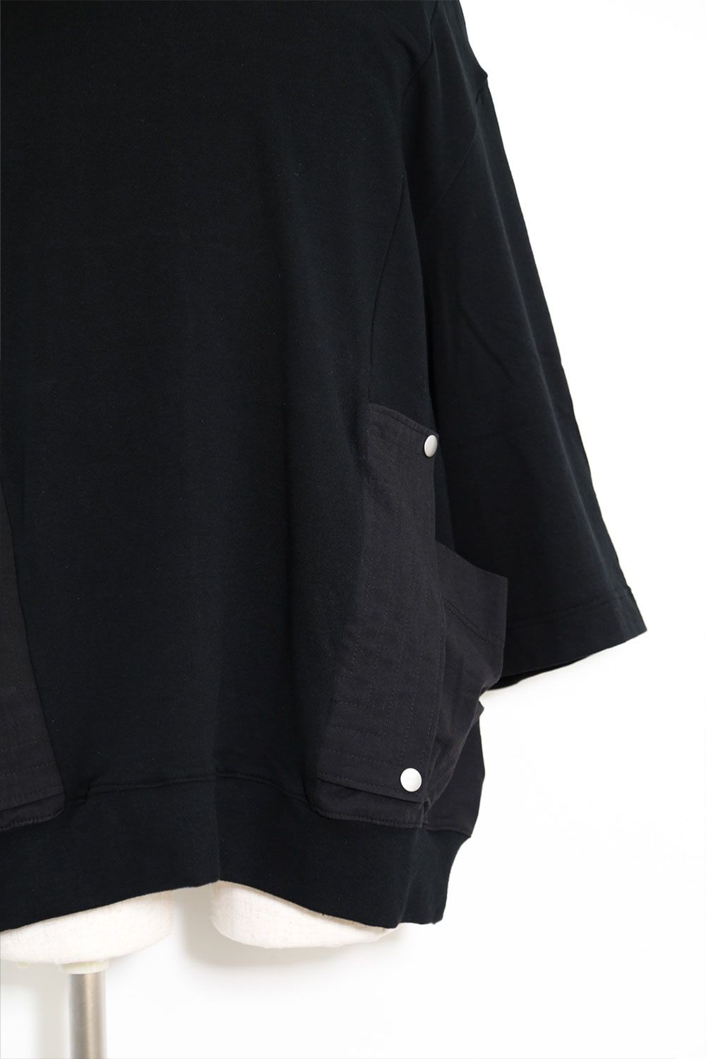 Nylon Combi Sweat Top / ブラック